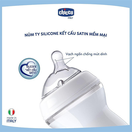 Bình sữa núm nghiêng pisa natural feeling 0m+ chicco 150ml - ảnh sản phẩm 4