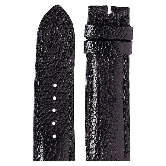 Dây Đồng Hồ Da Đà Điểu Size Lớn Huy Hoàng HT8409 - Đen 