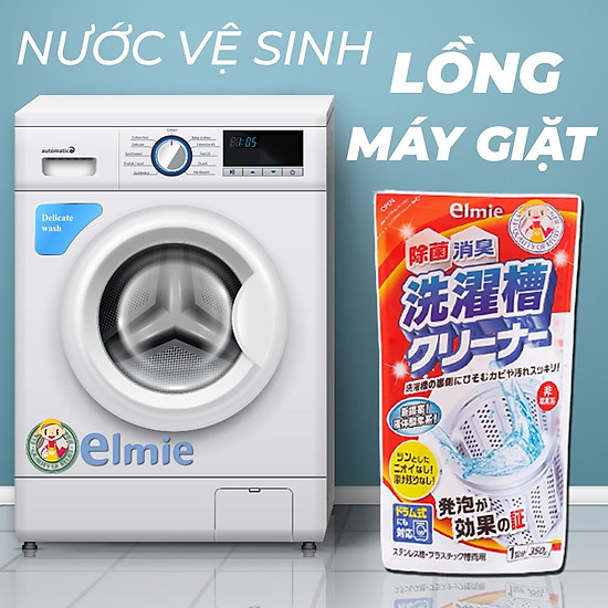 Nước vệ sinh lồng máy giặt elmie - túi 350g hàng nội địa nhật - ảnh sản phẩm 2