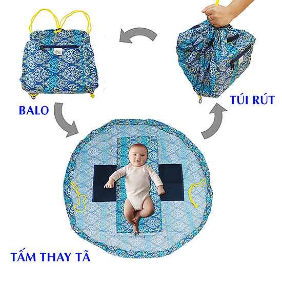 Ba lô thay tã đa năng beesmart - xanh - hồng - ảnh sản phẩm 5