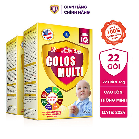 Combo 2 hộp sữa bột colosmulti iq hộp 22 gói x 16g hỗ trợ phát triển chiều - ảnh sản phẩm 1