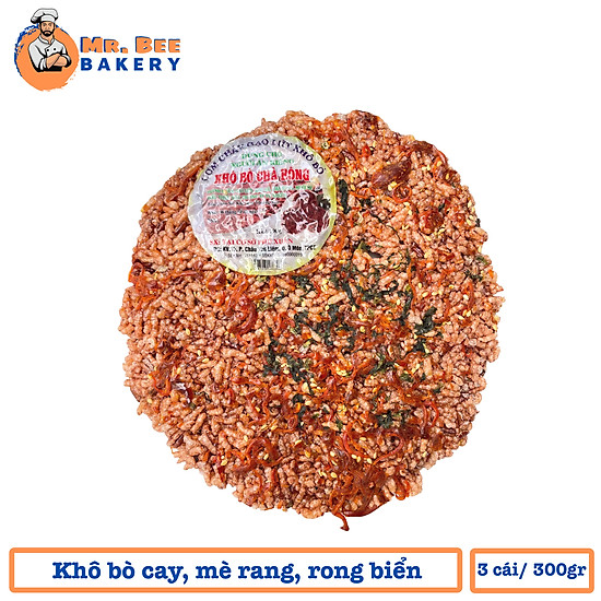 Chỉ giao hcm combo 3 túi 300g cơm cháy gạo lứt khô bò chà bông cay rong - ảnh sản phẩm 1