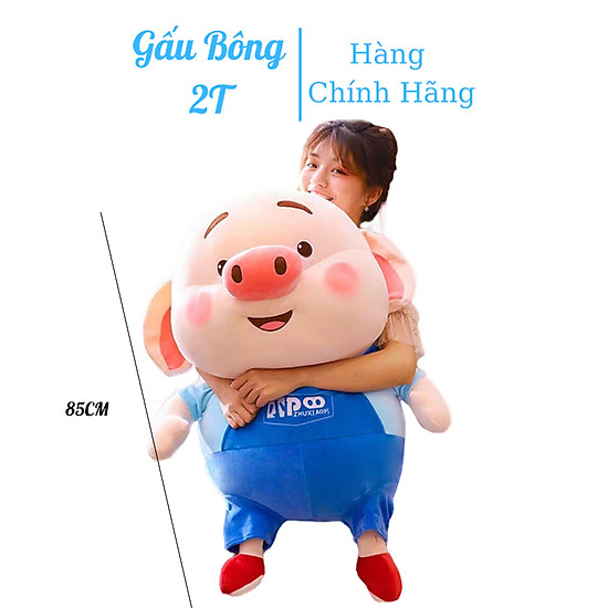 Gấu bông heo 2t vải nhung co giãn bông gòn cao cấp - ảnh sản phẩm 8