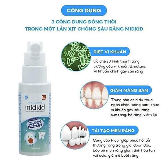 Xịt chống sâu răng midkid 30ml, bảo vệ răng - ảnh sản phẩm 4