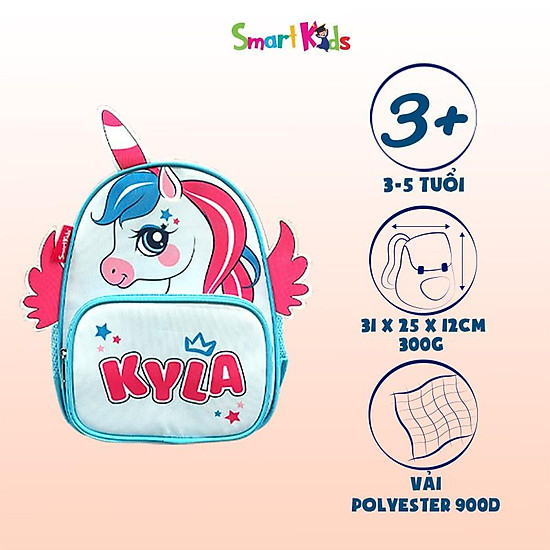 Balo mẫu giáo b.bag safari-kyla b-004 xanh nhạt dành cho bé 3-5 tuổi - ảnh sản phẩm 1