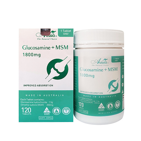 Viên uống giúp chắc xương, giảm đau khớp aussia glucosamine msm 1800mg120v - ảnh sản phẩm 1