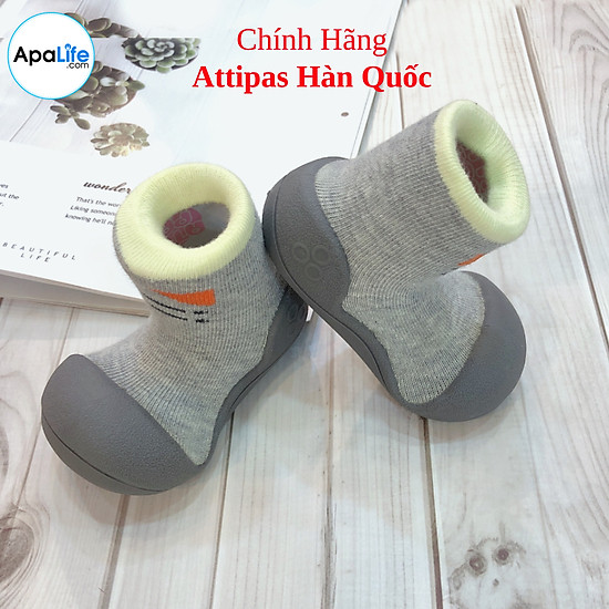 Attipas tie - gray at006 - giày tập đi cho bé trai bé gái từ 3 - ảnh sản phẩm 1