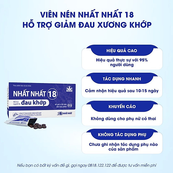 Viên uống bổ xương khớp - nhất nhất 18 - giảm sưng đau, cứng khớp - ảnh sản phẩm 3