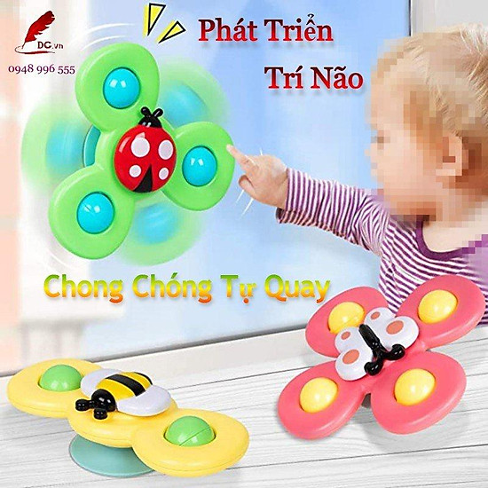 Bộ 3 chong chóng gắn tường hít chân không vui chơi quà tặng cho bé phát - ảnh sản phẩm 2