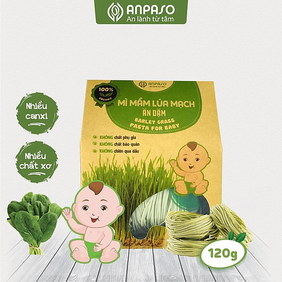 Mì mầm lúa mạch organic anpaso ăn dặm cho bé từ 6 tháng tuổi - ảnh sản phẩm 1