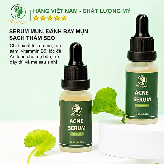 Acne serum đánh bay mụn, sạch thâm sẹo, dưỡng trắng da wonmom 20ml - ảnh sản phẩm 3