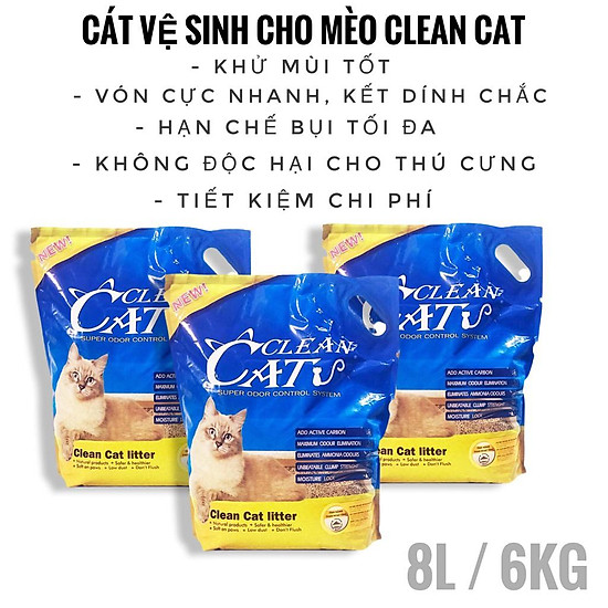 Cát vệ sinh cho mèo - clean cat 8l  6kg - ảnh sản phẩm 6