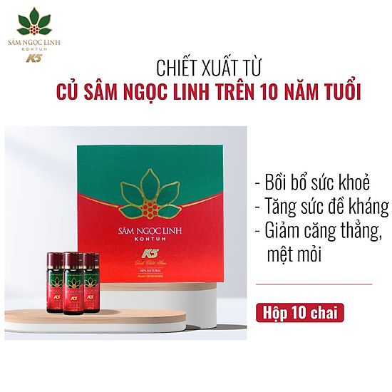 Dịch chiết sâm ngọc linh kon tum k5 hộp 10 chai 50ml chai - ảnh sản phẩm 1