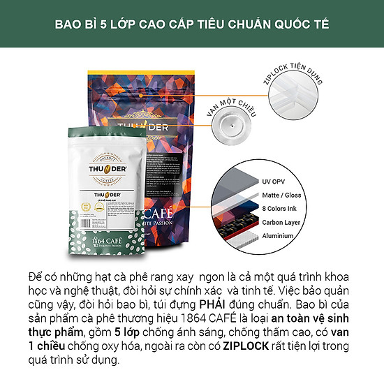 1,1 kg cà phê culi robusta rang xay tinh khiết 100% 1864 café - ảnh sản phẩm 6