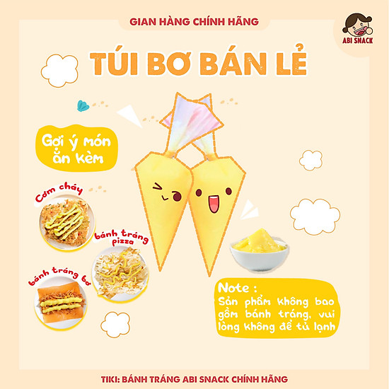 Túi bơ bán lẻ không kèm bánh tráng - abi snack bánh tráng abi - ảnh sản phẩm 1