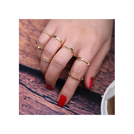 Nhẫn nữ combo 7 chiếc phong cách n28