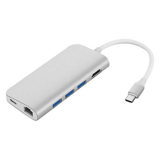 Hub 8 cổng usb c hub annbos a030eh8 silver - hàng nhập khẩu - ảnh sản phẩm 3