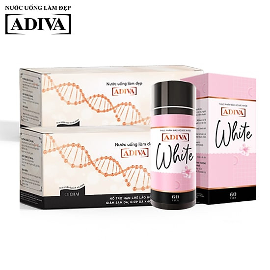 Combo 2 collagen adiva 14chai x 30ml, và 1 white adiva 60 viên hộp - ảnh sản phẩm 1