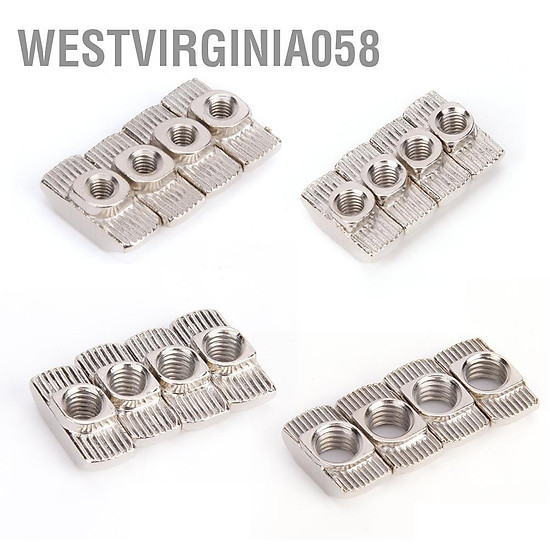 Westvirginia058 100pcs t-slot nut nickel - ảnh sản phẩm 4