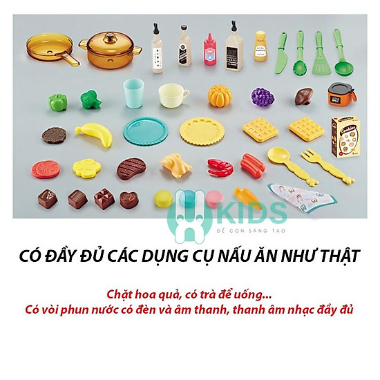 Đồ chơi nhà bếp cho bé cỡ lớn có vòi nước bếp lửa đèn âm thanh - ảnh sản phẩm 5