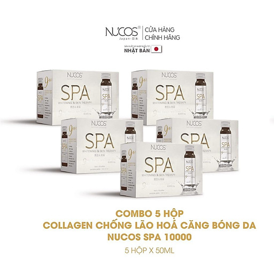 Combo 5 hộp collagen chống lão hoá căng bóng da nucos spa 10000 50ml x 50 - ảnh sản phẩm 1