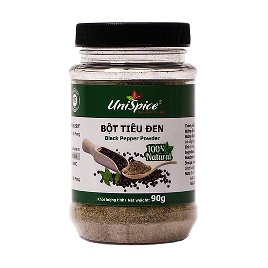 Bột tiêu đen xay mịn unispice 90gr natural - ảnh sản phẩm 4