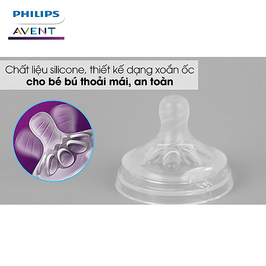 Núm ty philips aventmô phỏng tự nhiên ty giả cho bé từ sơ sinh chống sặc - ảnh sản phẩm 6