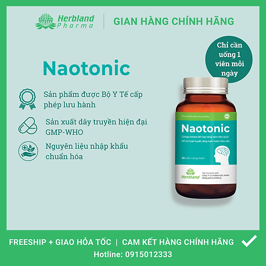 Viên bổ não naotonic hỗ trợ hoạt huyết, tăng tuần hoàn não hộp 30 viên - ảnh sản phẩm 2