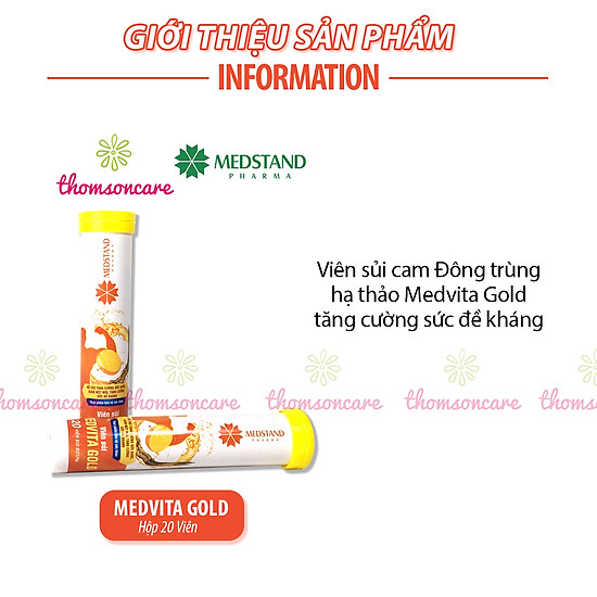 Viên sủi từ đông trùng hạ thảo và vitamin - medvita gold, giảm mệt mỏi - ảnh sản phẩm 2