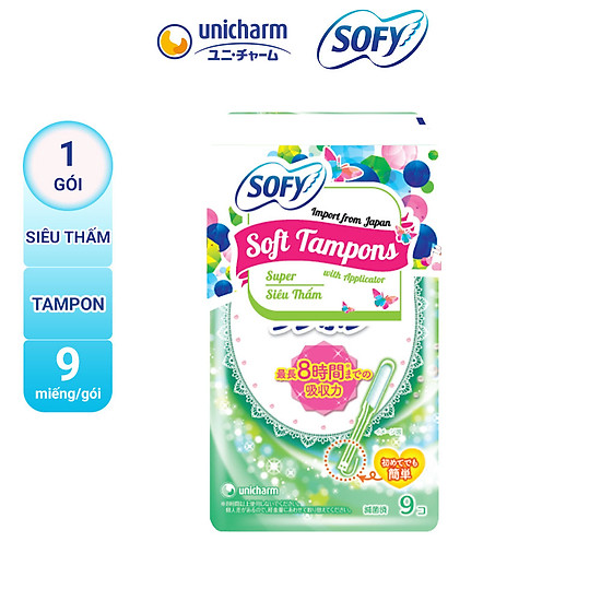 Băng vệ sinh sofy tampon mềm mại 9 miếng gói - ảnh sản phẩm 1