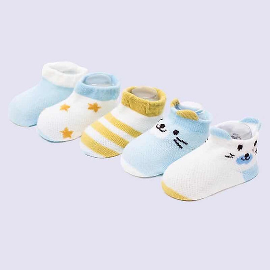 Set 5 đôi vớ tất lưới mùa hè cao cấp  đồ cho bé sơ sinh 4-10kg - ảnh sản phẩm 1