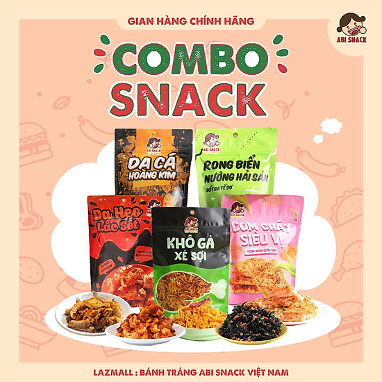 Combo snack - các loại snack của bánh tráng abi snack - ảnh sản phẩm 1