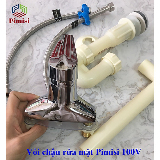 Vòi nước nóng lạnh lavabo pimisi 100v bằng đồng cho nhà tắm hàng chính hãng - ảnh sản phẩm 6