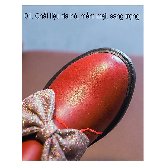 Giày boot cho bé gái cổ thấp mang phong cách công chúa thời thượng và tinh - ảnh sản phẩm 10