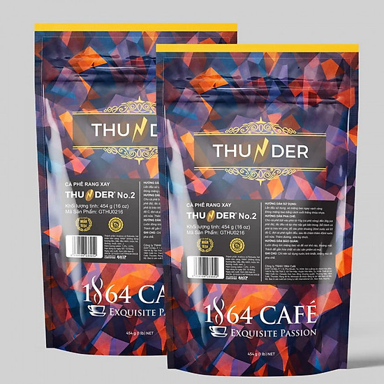 908g cà phê thunder no.2 xay sẵn pha phin gu việt 1864 café - ảnh sản phẩm 1