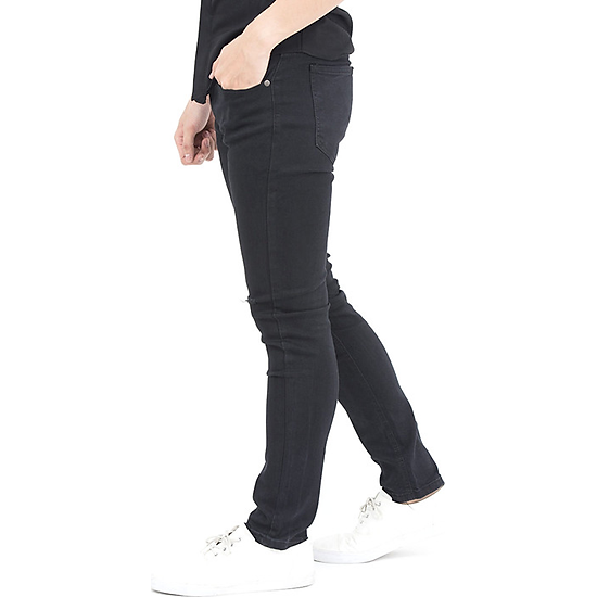 Quần jeans nam trơn trắng đen vải êm co giãn dáng ôm - ảnh sản phẩm 8