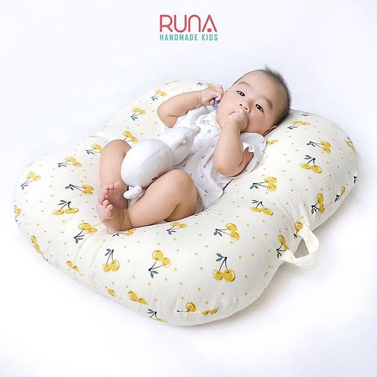 Gối chống trào ngược dạ dày cao cấp cho bé muslin runa kids đẹp họa tiết - ảnh sản phẩm 2