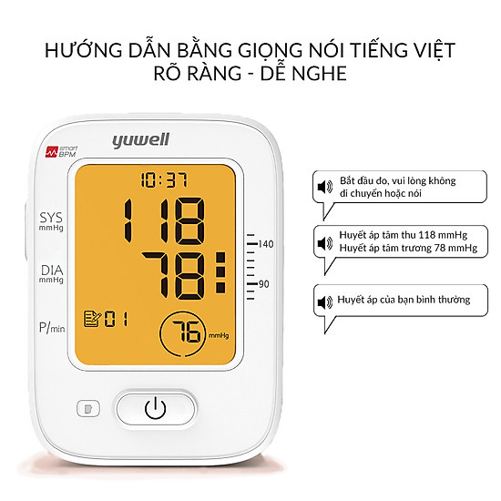 Giọng nói tiếng việt máy đo huyết áp điện tử bắp tay yuwell 620b - ảnh sản phẩm 4