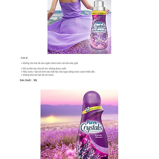 Hạt xả vải purex crystal lavender blossom 1,10kg - ảnh sản phẩm 4