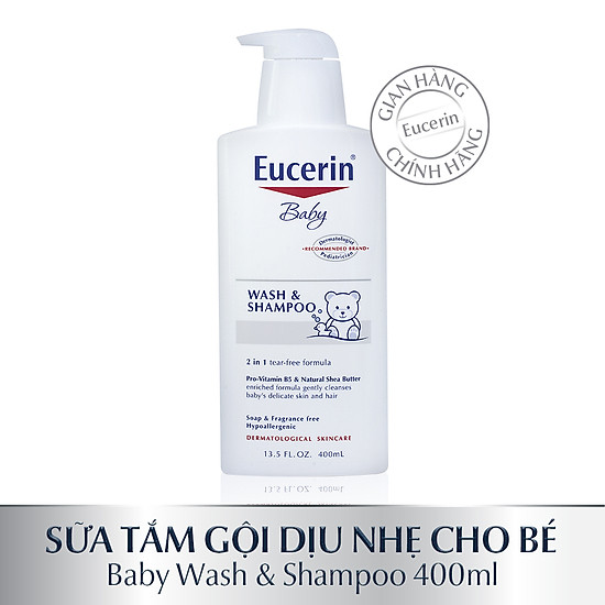 Sữa tắm gội dịu nhẹ cho bé eucerin baby wash & shampoo 400ml - ảnh sản phẩm 2