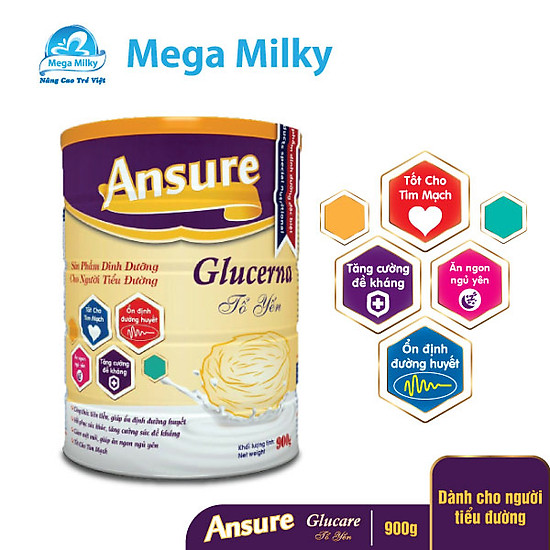 Sữa bột ansure glucare - tổ yến 900gr - ảnh sản phẩm 1
