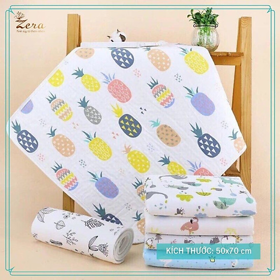 Tấm tót chống thấm cho bé sơ sinh 6 lớp sợi tre zera 50x70cm - ảnh sản phẩm 2