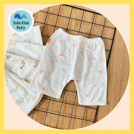 Quần sơ sinhcotton cao cấp cuncon mẫu quần đùi đáy ngang họa tiết size 1,2 - ảnh sản phẩm 3