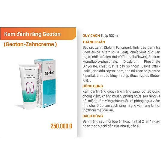 Kem đánh răng geoton zahncreme giúp phòng và chống viêm lợi, kháng khuẩn - ảnh sản phẩm 3