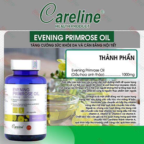 Viên uống careline evening primrose oil hỗ trợ đẹp da điều hòa kinh nguyệt - ảnh sản phẩm 3