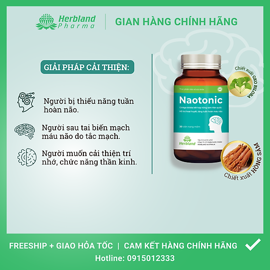 Viên bổ não naotonic hỗ trợ hoạt huyết, tăng tuần hoàn não hộp 30 viên - ảnh sản phẩm 4