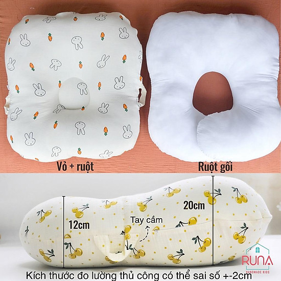 Gối chống trào ngược dạ dày cao cấp cho bé muslin runa kids đẹp họa tiết - ảnh sản phẩm 9