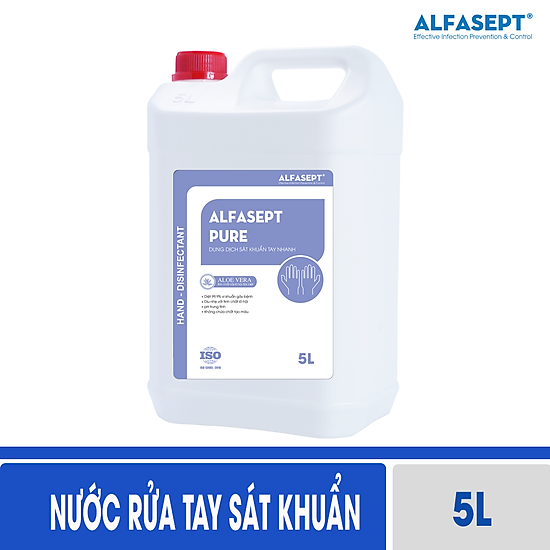 Dung dịch nước rửa tay khô sát khuẩn alfasept pure 5l - ảnh sản phẩm 3