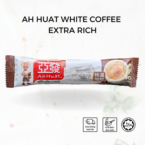 Gói lẻ cà phê trắng ông già hoà tan malaysia - đậm cà phê ah huat white - ảnh sản phẩm 1