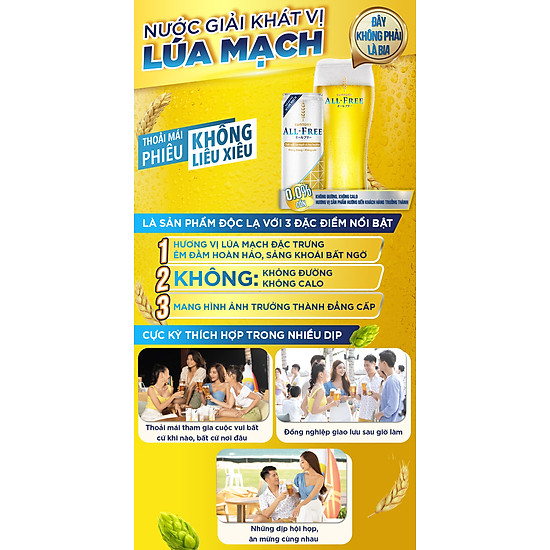 Lốc 6 lon nước giải khát vị lúa mạch all-free 330ml lon - ảnh sản phẩm 6